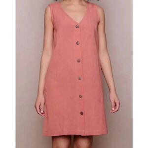 Mata Traders Jacklyn linen cotton short sleeve summer Shift Dress size S.